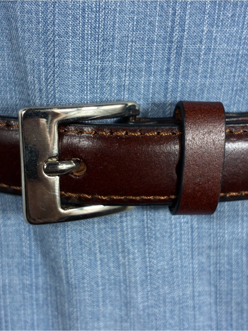 Plus Size Womens belt 50” long  Brown braided Leather with Silver Buckle